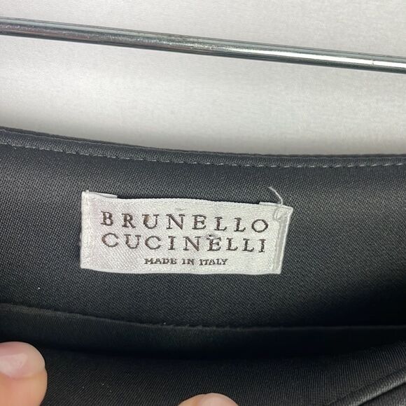 Brunello Cucinelli Grey Striped Mini Skirt - Picture 3 of 6